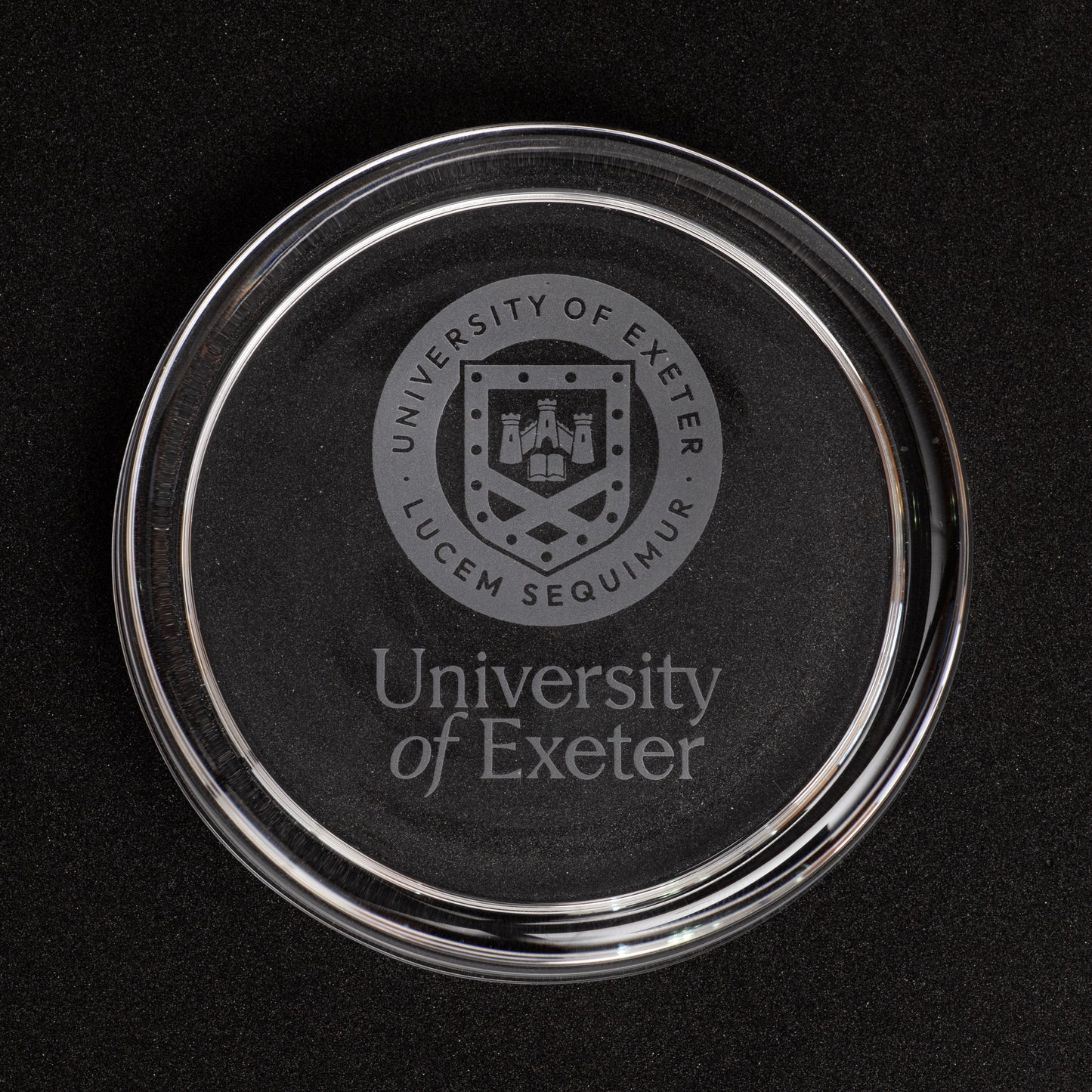 Exeter Logo Glass Paperweight