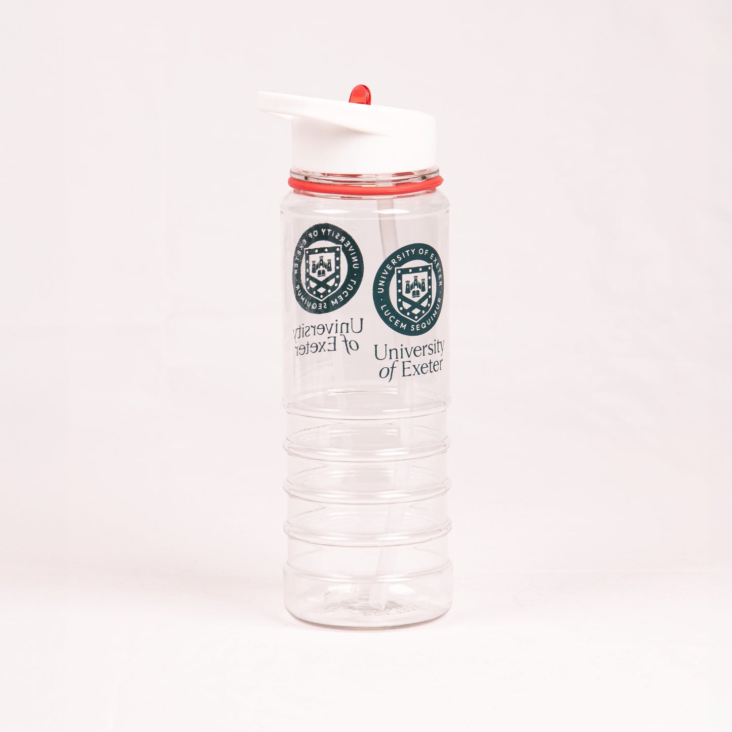 Exeter Logo Clear Plastic Water Bottle