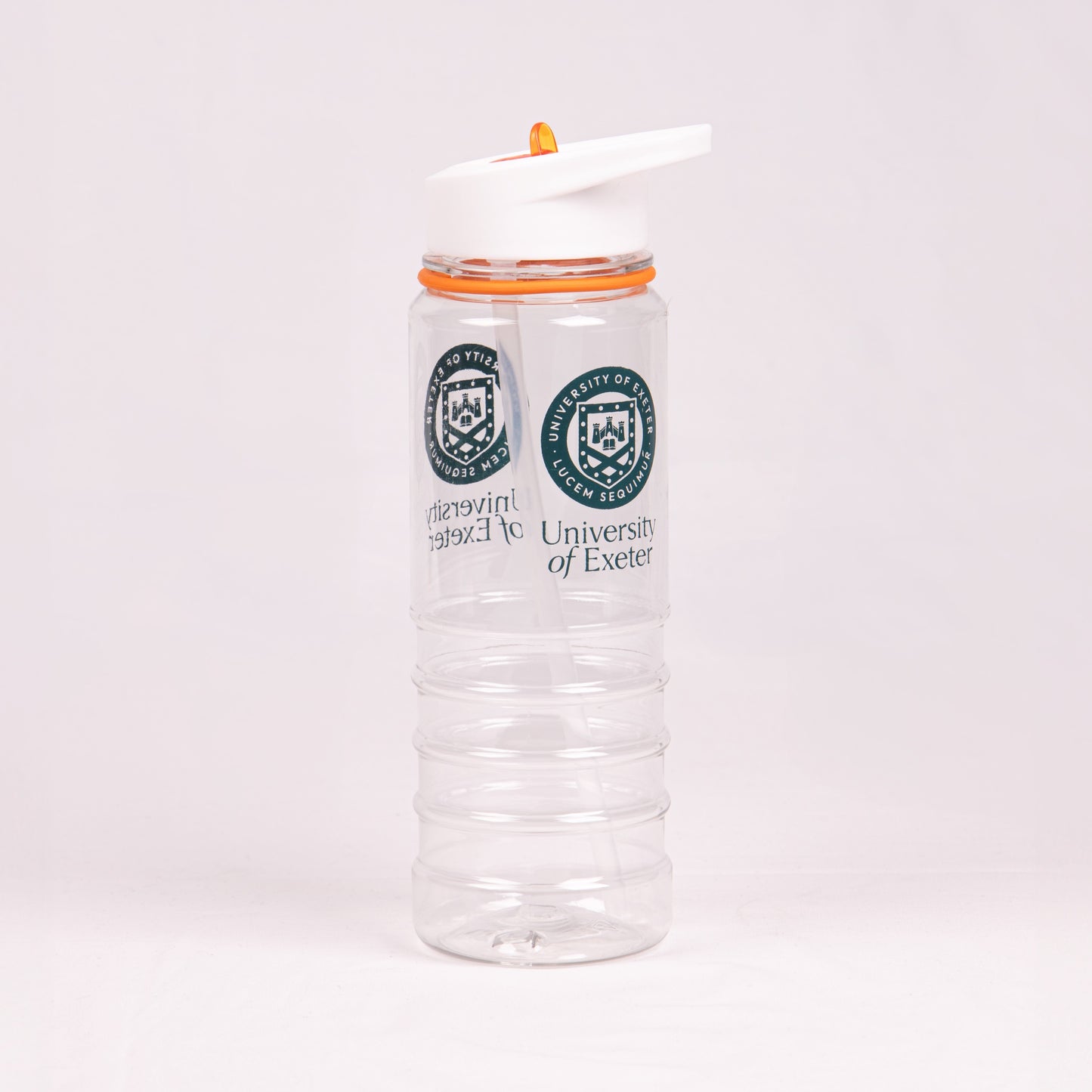 Exeter Logo Clear Plastic Water Bottle