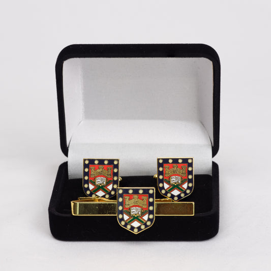 Exeter Full Colour Enamel Cufflink & Tie Clip Set