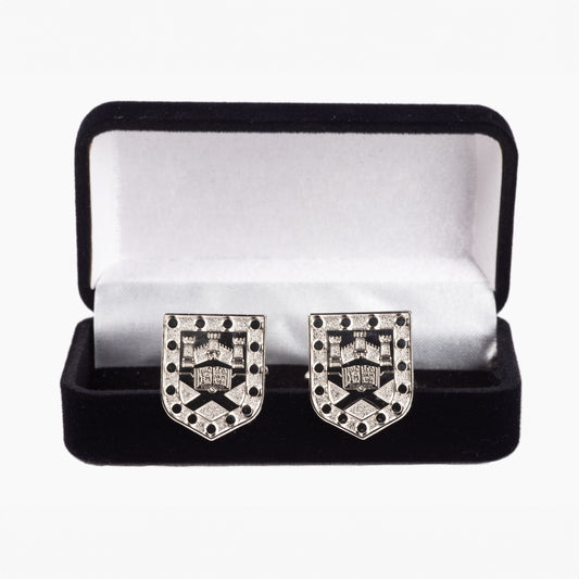 Exeter Embossed Silver Cufflinks